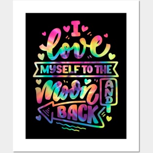 I Love Myself To Moon And Back Men Women Funny Colorful Posters and Art